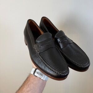 Trask Mens Dark Brown Pebbled Leather Penny Loafers 9M 30-0851 Vibram Sole